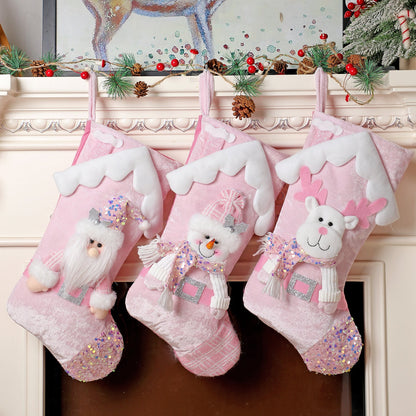 Christmas decoration, pink sequins, children&
