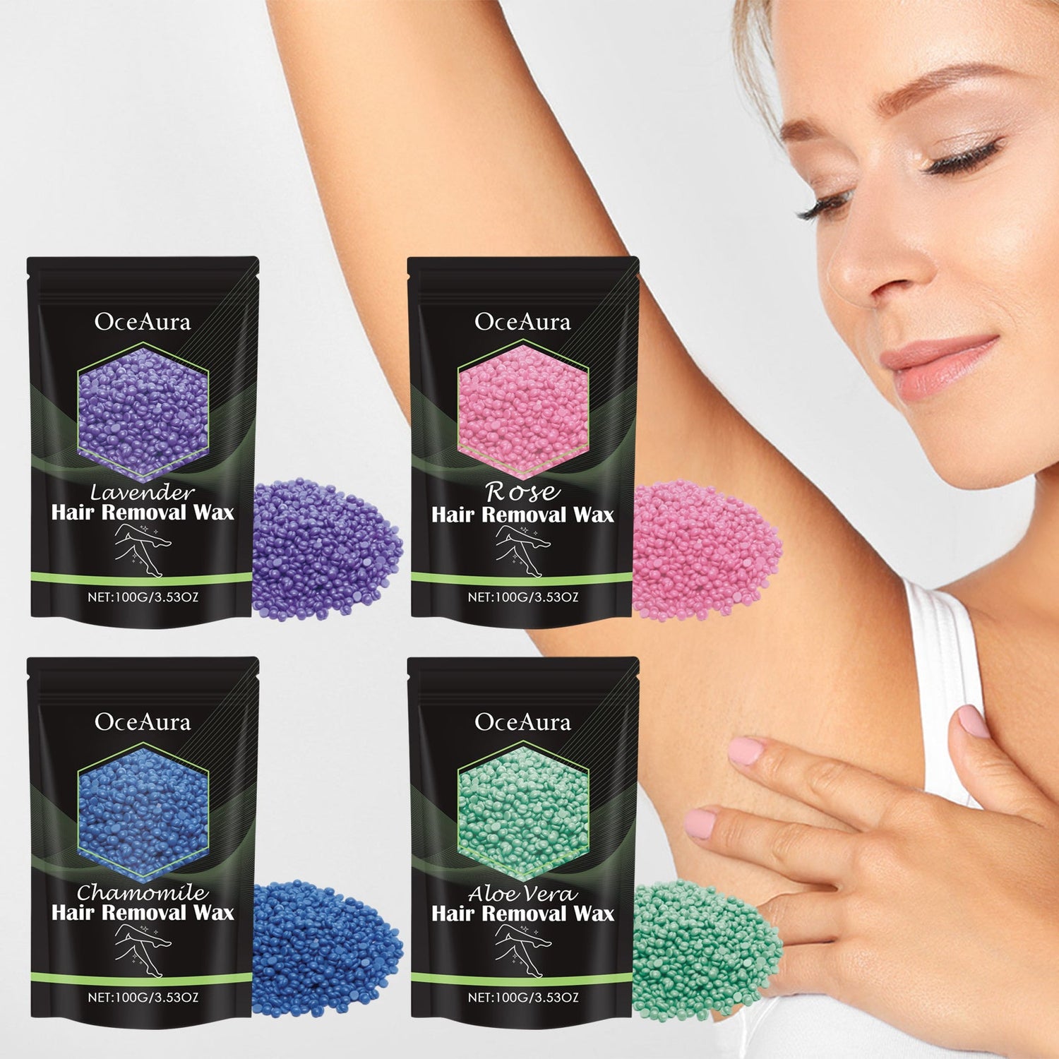 Hair Removal Wax Bean, Underarm Leg Quick Hair Removal Mild Non-Irritating Skin Dry And Smooth
