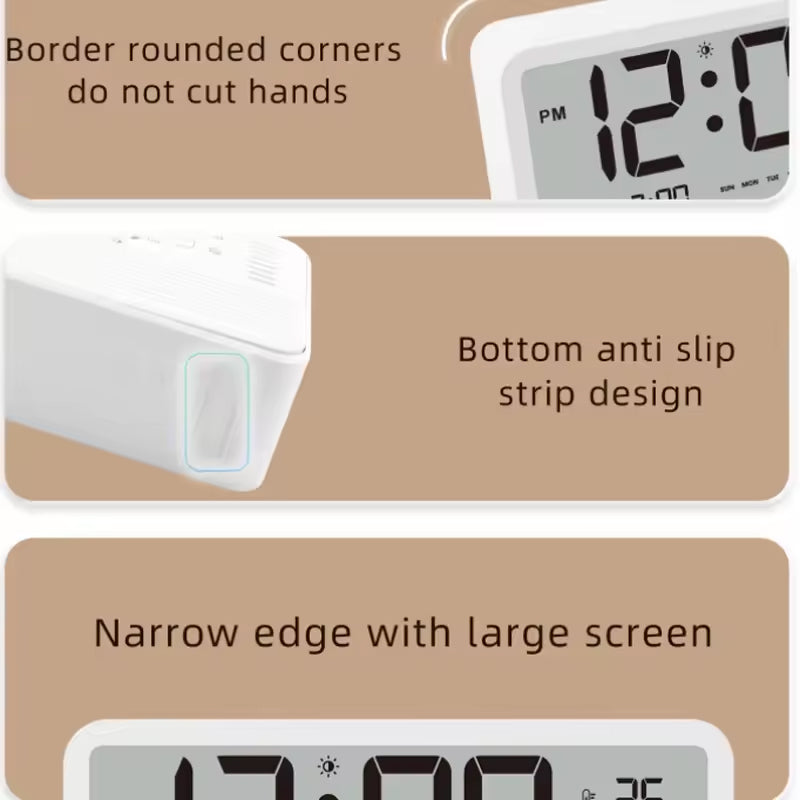 Multifunctional Digital Clock: Adjustable LED Brightness, Temp &amp; Humidity Display, Dual - Mode Alarm, for Bedside or Desk