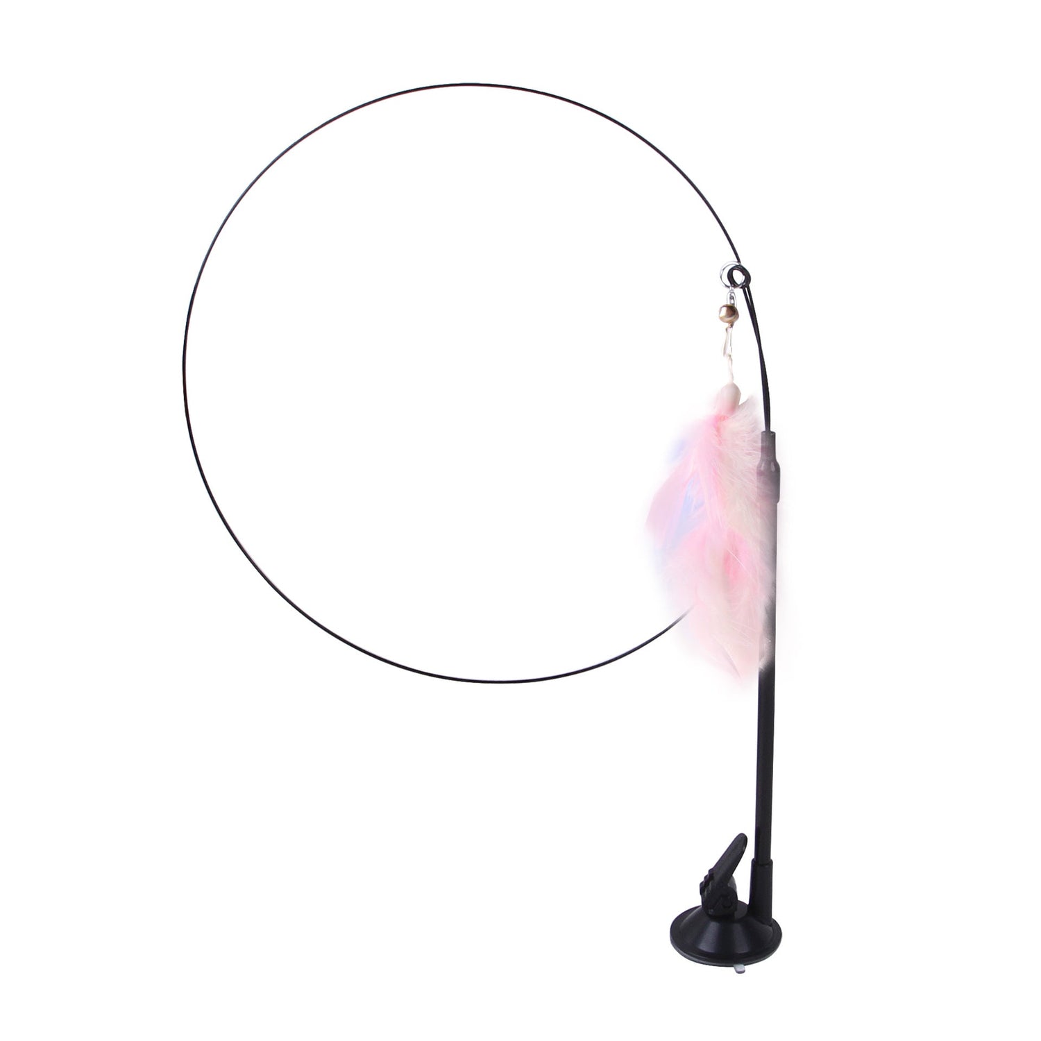 Suction cup cat toy stick that can be attached and held with steel wire multi head interchangeable cat toy and pet supplies