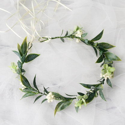 Minimalist Forest Flower Wreath Headflower Pregnant Women Spring Forest Shooting Green Plants Fresh Headwear Children&