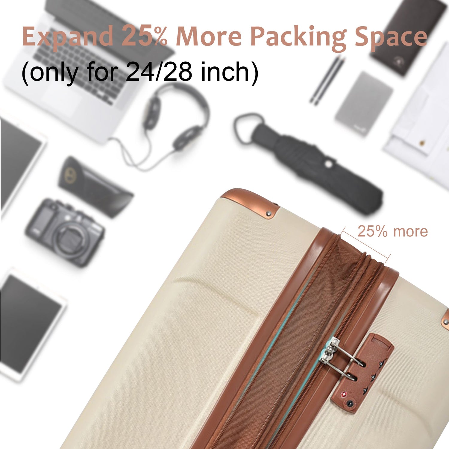 Hardshell Luggage Sets 3 Pcs Spinner Suitcase with TSA Lock Lightweight 20&