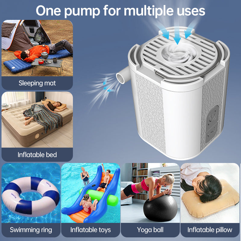 Mini Electric Pump for Inflating/Deflating Air Mattresses &amp; Swimming Rings, Portable for Camping