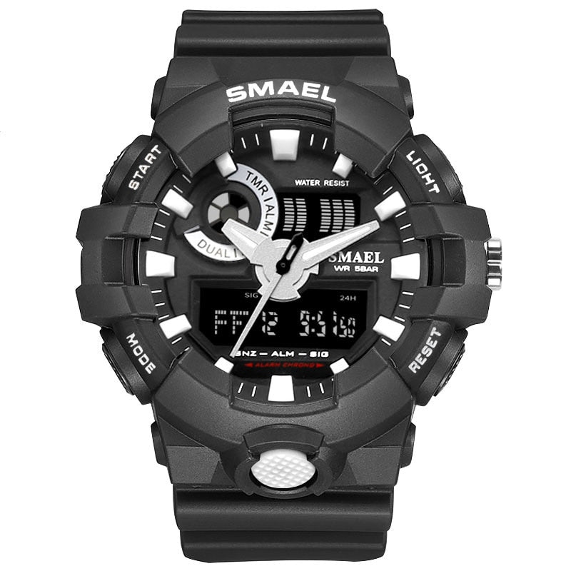 SMAEL 1642-2 Brand Luxury Cowboy Sport Watch New Men Military Watches Analog Army Digital Writwatch 8001 Waterproof Clock Men&
