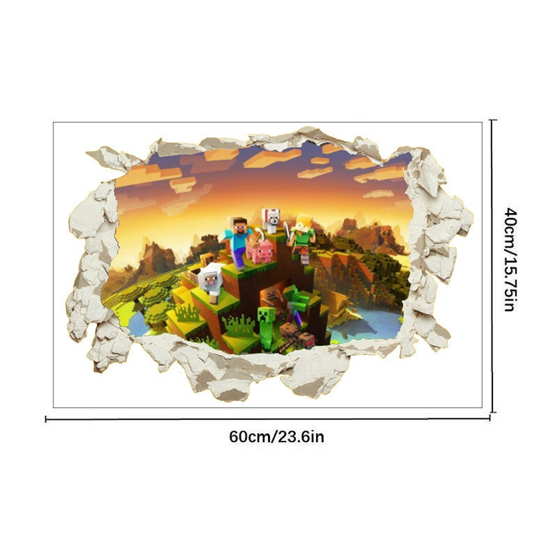 Minecraft run away My World Wall Stickers Living Room Children&