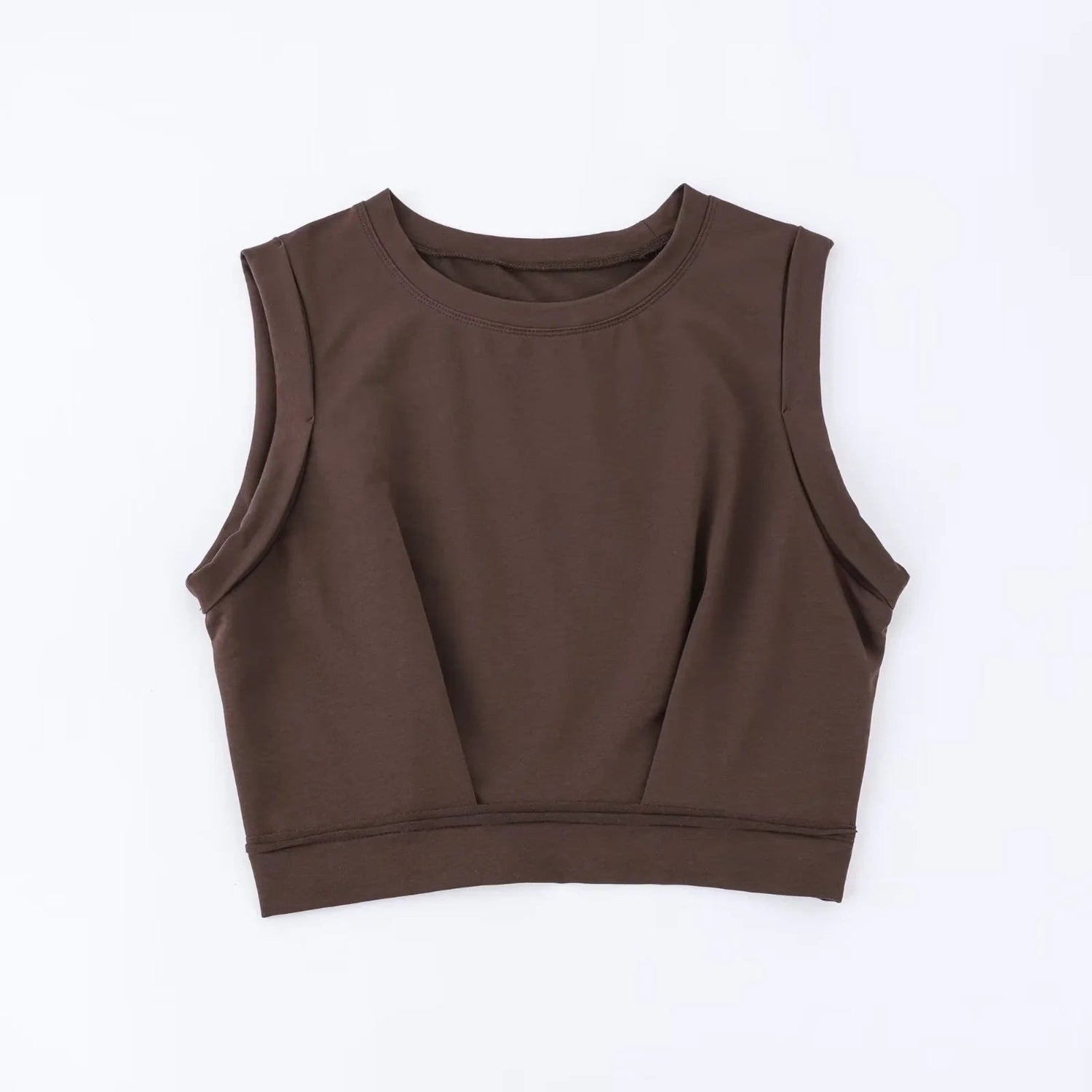 Short crop top with exposed navel and sleeveless loose fitting vest women&