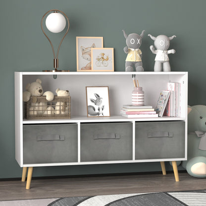 Kids bookcase with Collapsible Fabric Drawers Children&
