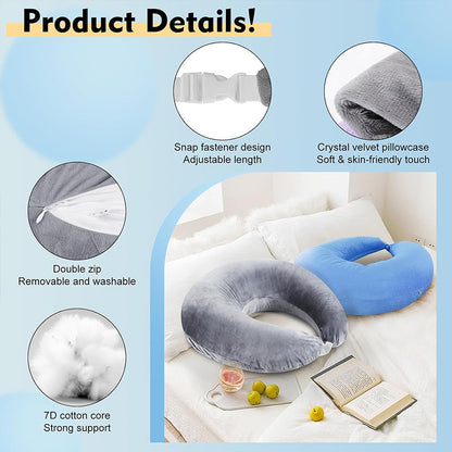 Reading pillow, crocheted arm-support for adults, portable, skin-friendly, TV &amp; breastfeeding.