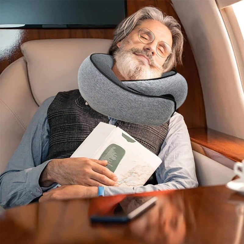Memory Foam Neck Travel Pillow: Soft, 360° Head Support, for Home, Plane &amp; Car