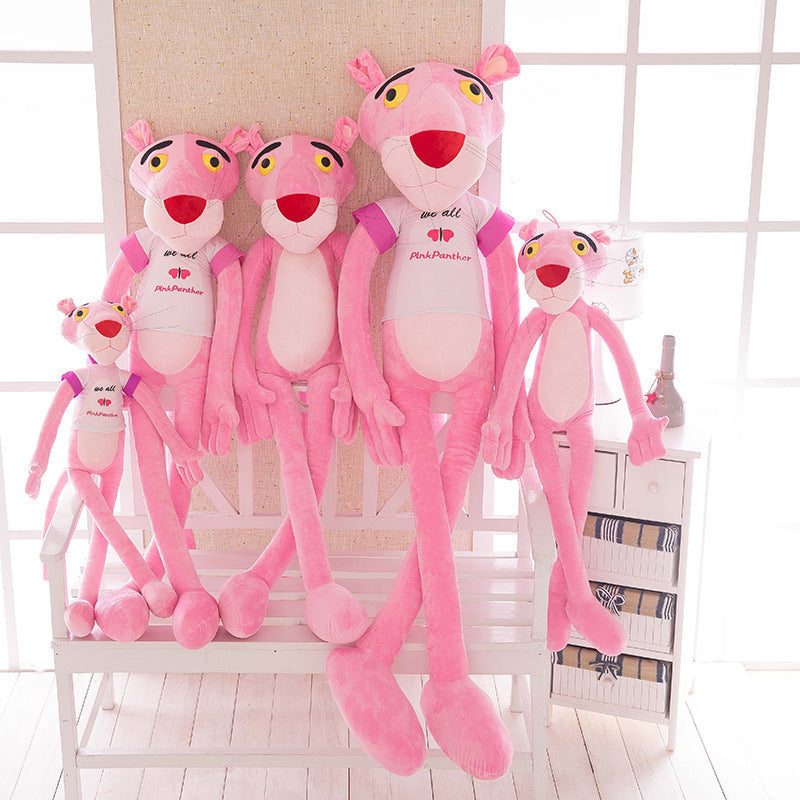 Internet celebrity pink leopard plush toy doll Dalang leopard long legs pink playful leopard jumping tiger large children&