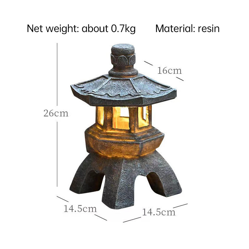 Solar-Powered Zen Garden Decor: Pagoda Lanterns &amp; Statues