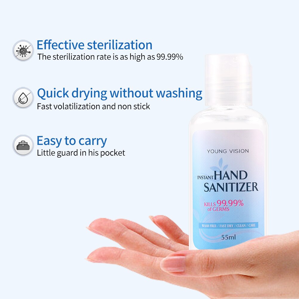 55ml Anti Virus Alcohol Hand Sanitizer Anti Bacteria Moisturizing Aloe Vera Hand Wash Disinfectant Gel Disposable Soap Skin Care