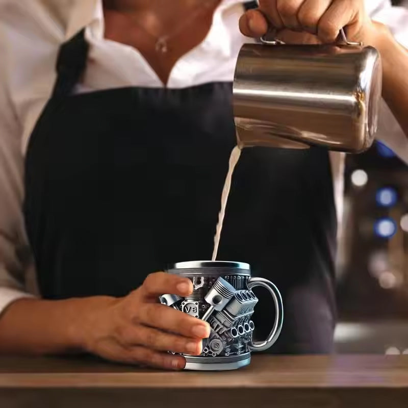 3D Engines - designed Stainless Steel Mug. Ideal for coffee/beer, a fun home &amp; office drinking accessory.