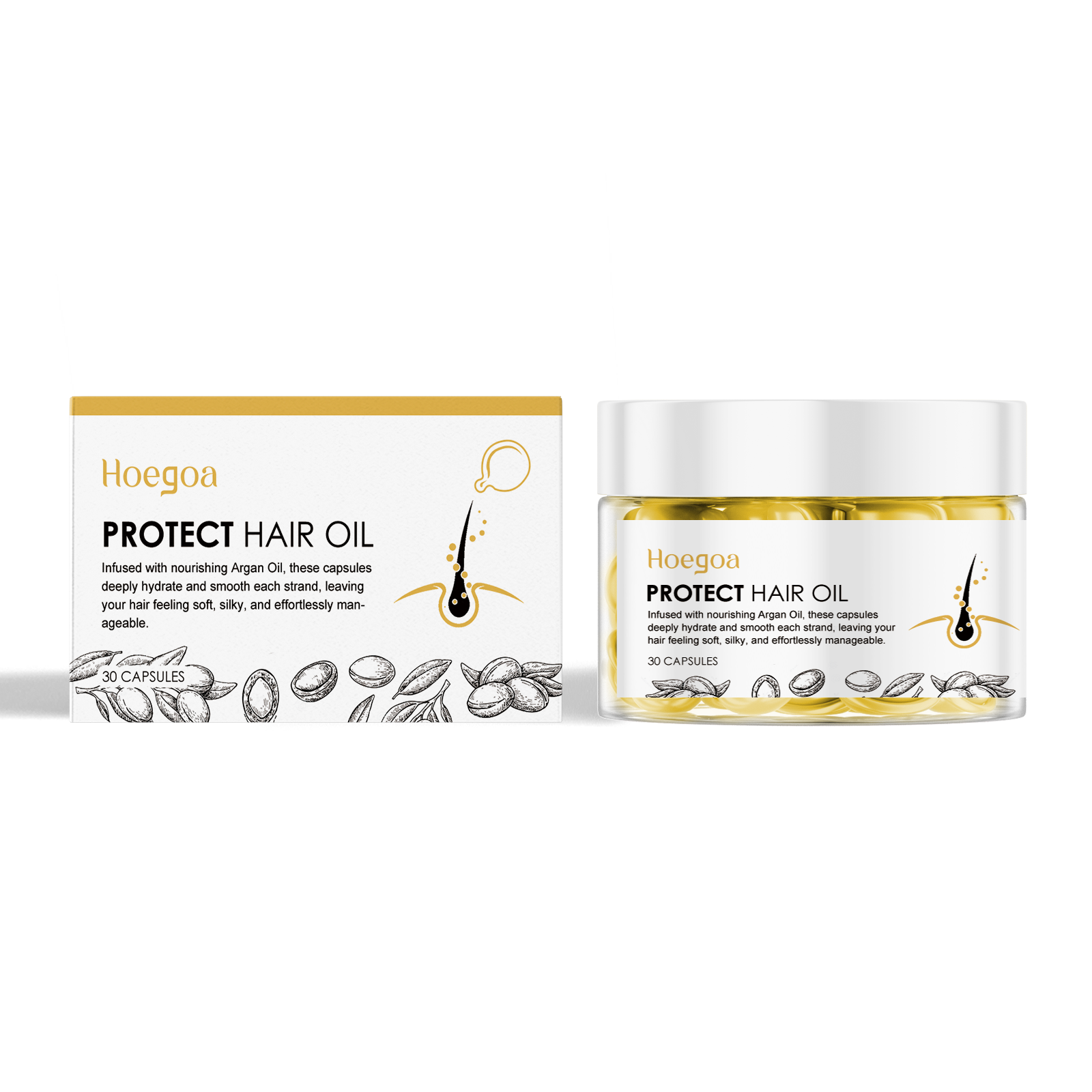 Morocco Hair Care Essential Oil Capsules Improve Dry Hair And Irritated Hair, Soft And Moisturizing Hair Care Essential Oil