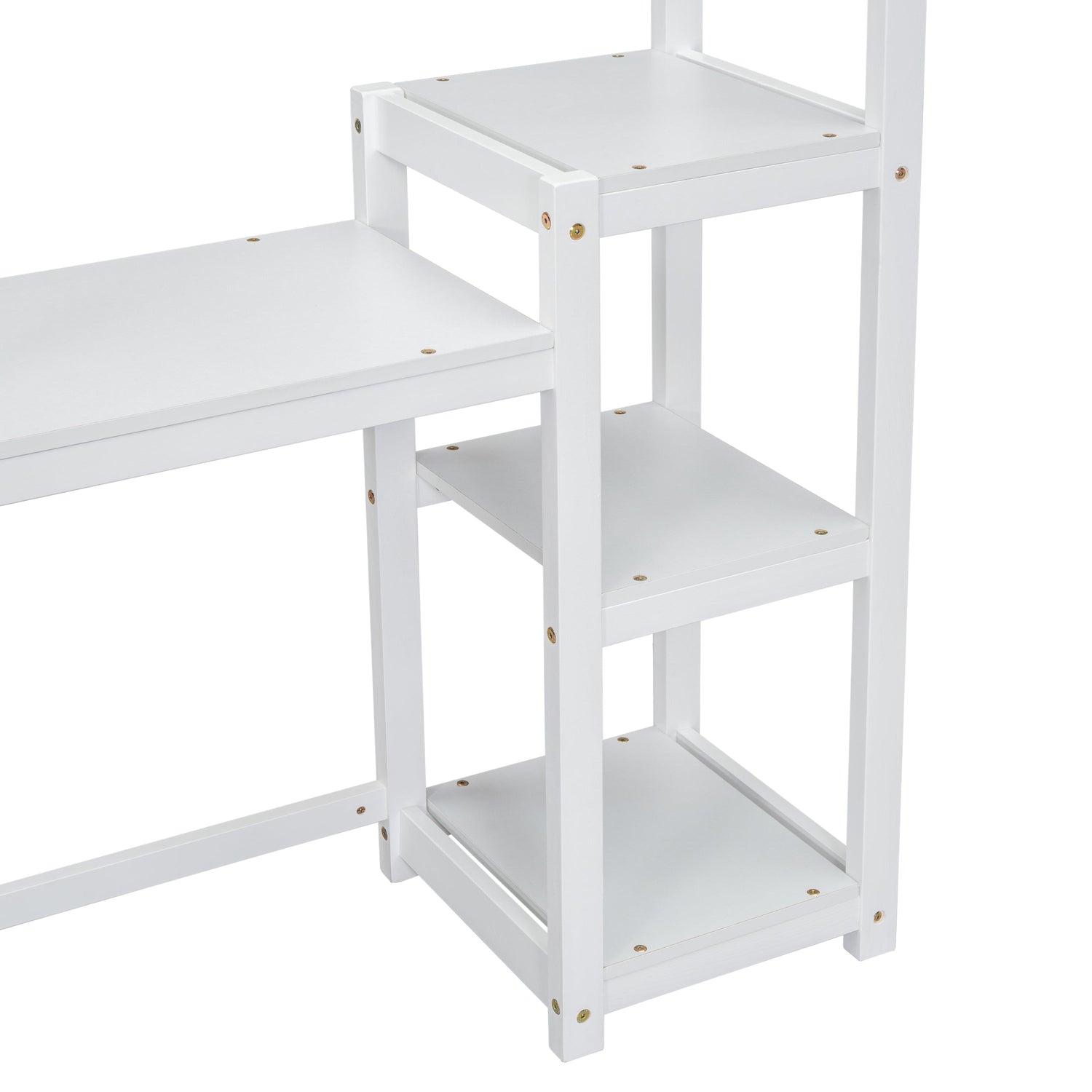 House-shaped Wooden writing Desk,Kids study Table,Bookshelf &amp; Toy Storage,White