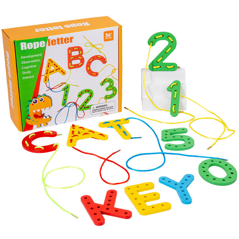 Number letter bead string children&