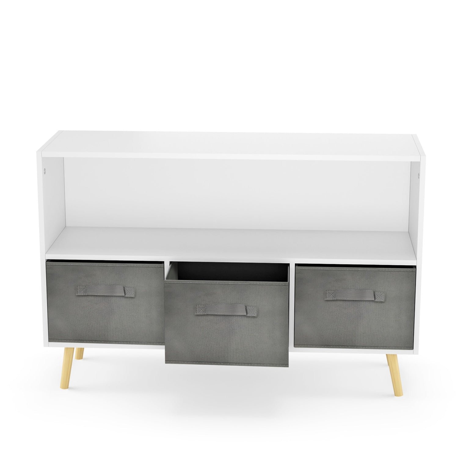 Kids bookcase with Collapsible Fabric Drawers Children&
