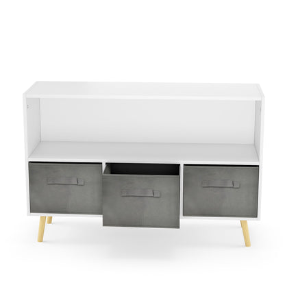 Kids bookcase with Collapsible Fabric Drawers Children&