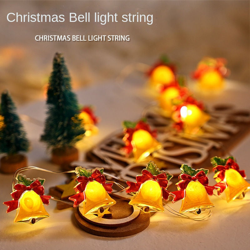 Christmas decoration, bell lights, string lights, Christmas tree lights, atmosphere, colorful light strips, store scene decoration, hanging ornaments, pendants