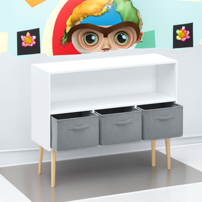 Kids bookcase with Collapsible Fabric Drawers Children&