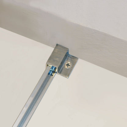 56-60 "wide x 75" high frameless double sliding shower door, 304 stainless steel chrome plated, 8mm thick SGCC tempered transpar