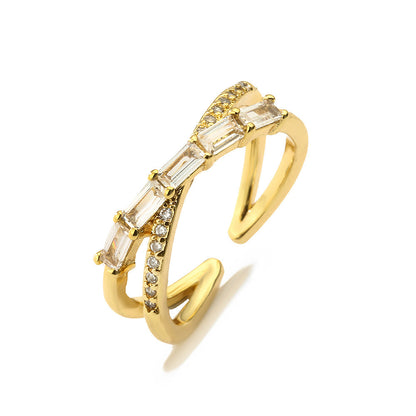 Geometric Open Ring Women&