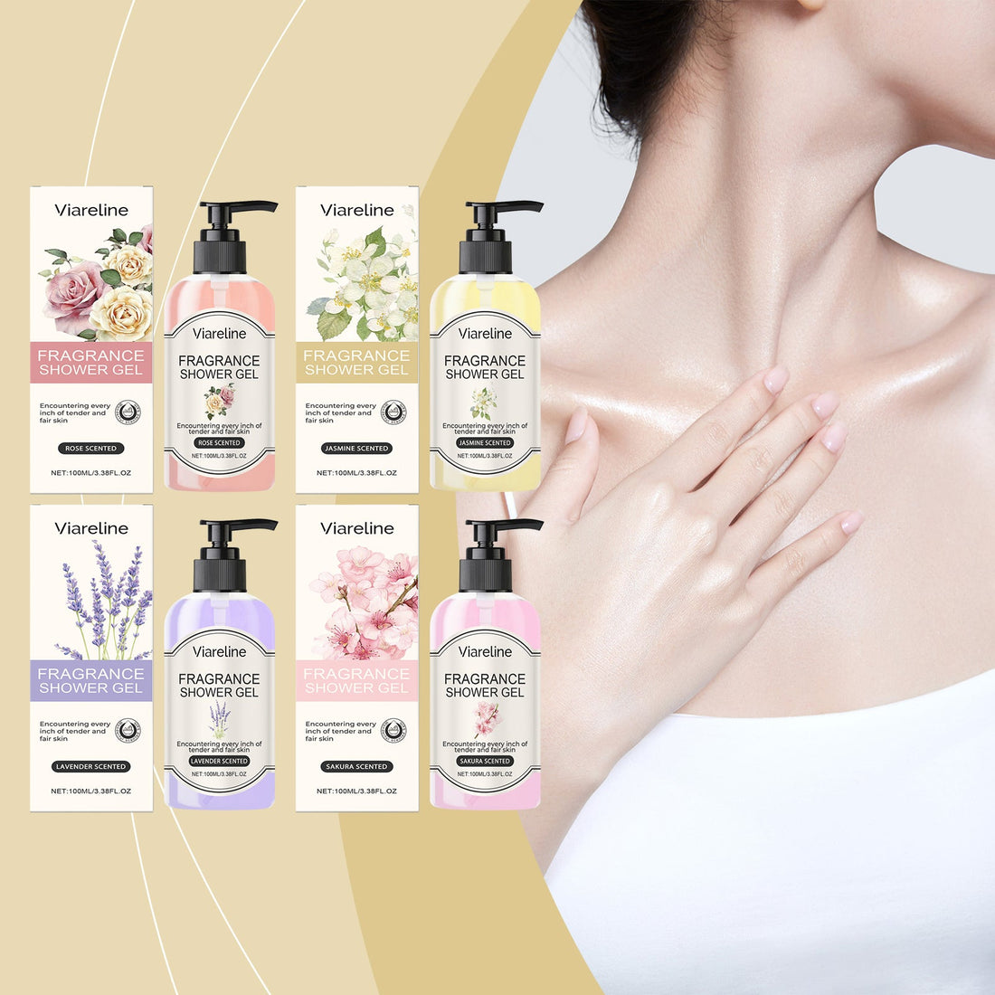 Fragrant Body Wash (Jasmine Fragrance) Moisturize And Moisturize Skin To Improve Dry Women&