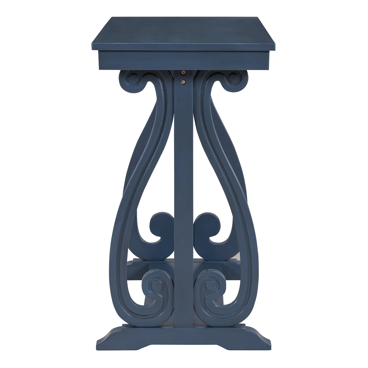 48-Inch Rustic Vintage Console Table --- Farmhouse Style Entryway Table with Open Shelf and Sturdy Construction (Navy)