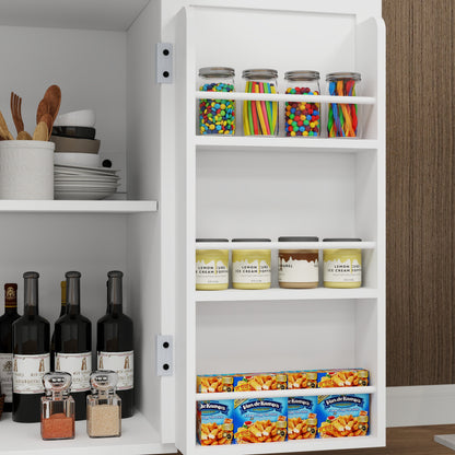 Kitchen island rolling trolley cart with 1 drawer &amp; 2 doors with storage racks &amp; Adjustable Shelves &amp; towel rack