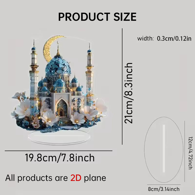 2025 Ramadan 2D Acrylic Moon - Castle Ornament. Eid Al - fitr Decoration, Muslim Home &amp; Party Gift.