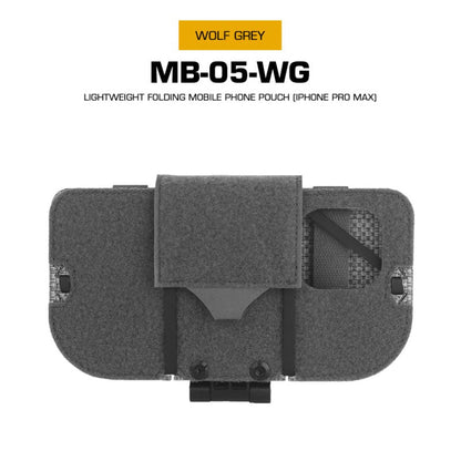 Tactical Phone Pouch, Molle, for Airsoft, Camping, Hunting. Foldable, for Phone &amp; Map.