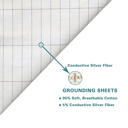Earthing Ground Pillow Case For Health &amp; EMF Protection Improves Sleep Conductive Silver Fiber Cotton Pillowcase