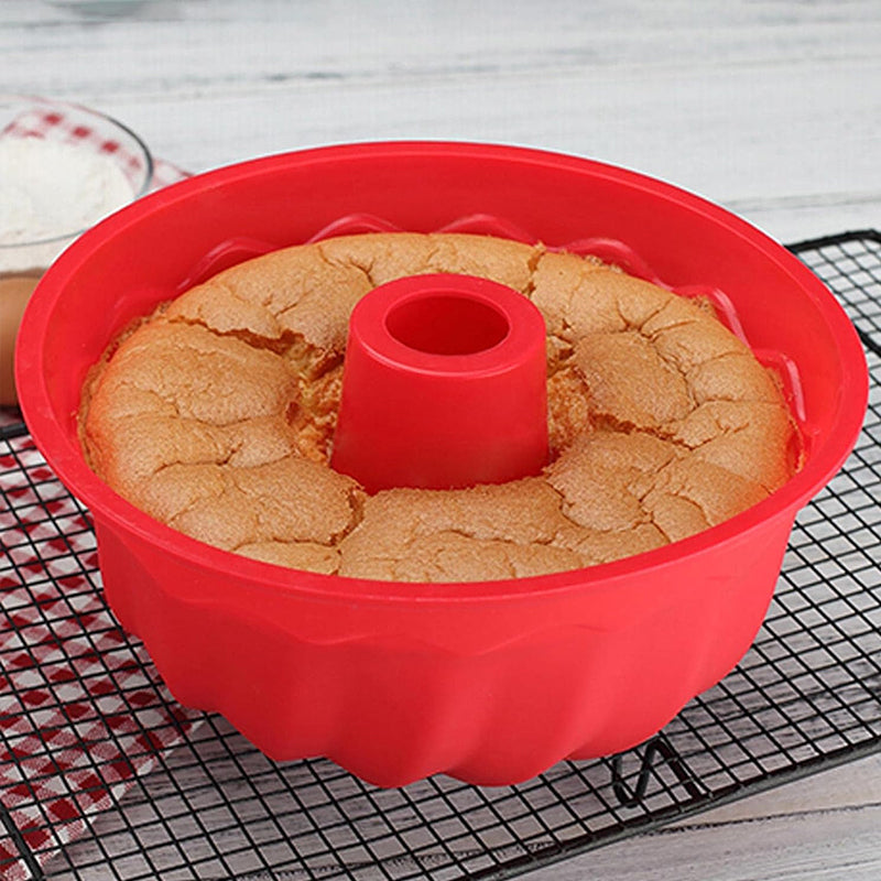 10-inch Non-Stick Silicone Bundt Pan - Multipurpose Baking Mold for Cakes, Jello &amp; Gelatin