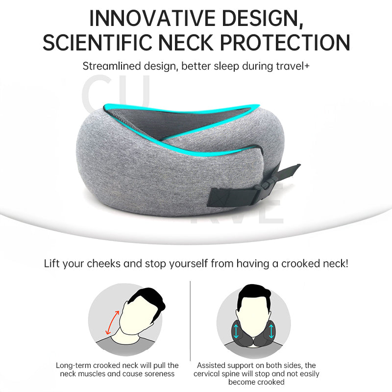 Memory Foam Neck Travel Pillow: Soft, 360° Head Support, for Home, Plane &amp; Car