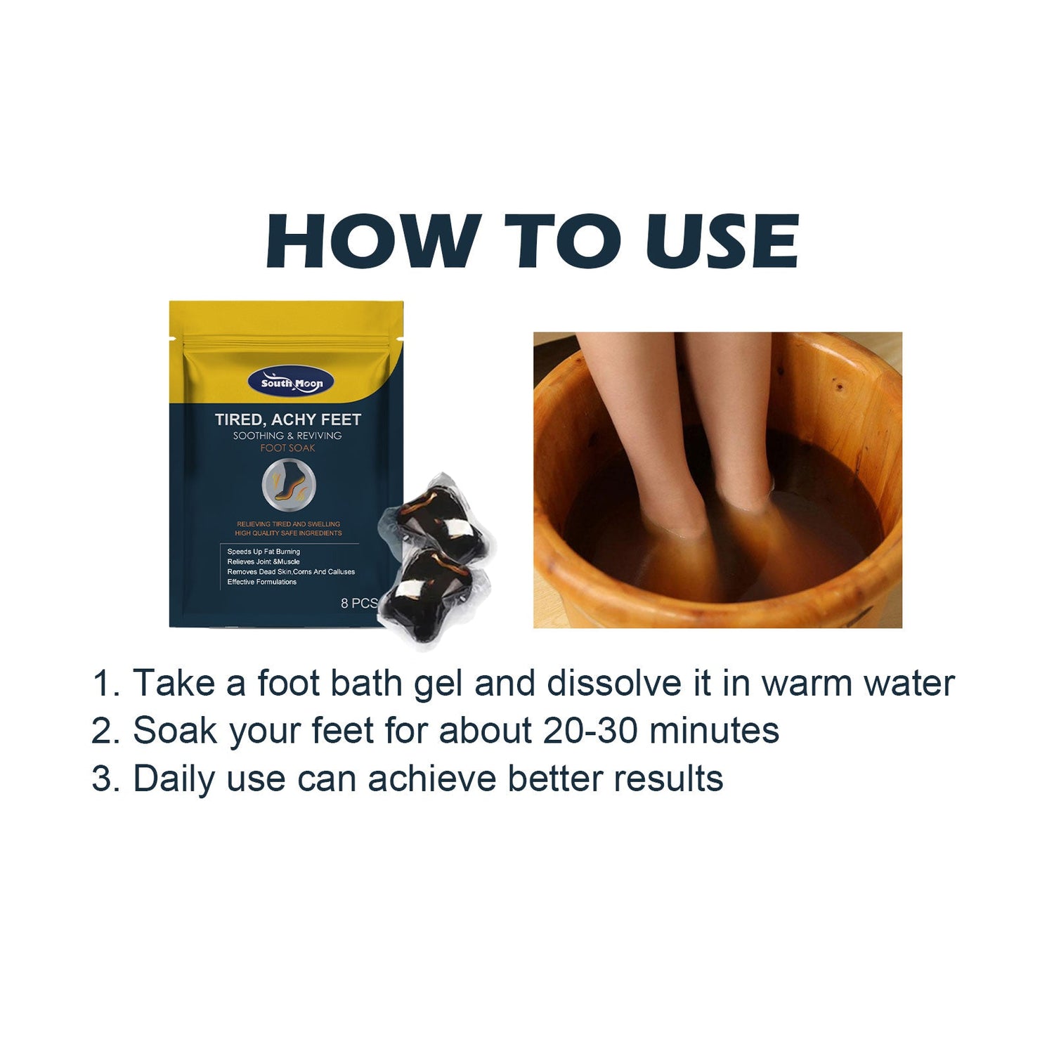 Soothing &amp; Reviving Foot Soak, Slimming Body Sculpting Relieves Venous Joint Pain Body Care Foot Bath Gel