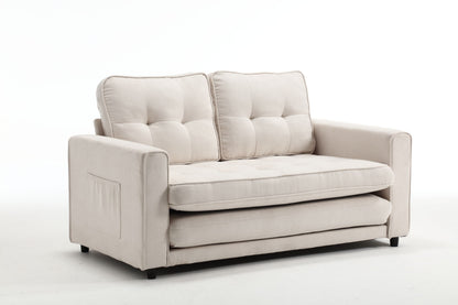 3 Fold Sofa Convertible Futon Couch sleeper sofabed Space saving loveseat Dark Gray &amp; Light Gray &amp; Beige