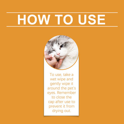 Eye Wipes for Cats and Dogs, Dogs to Tear Stains Cat Pet Eye Cleaning Wet Wipes for Eyes
