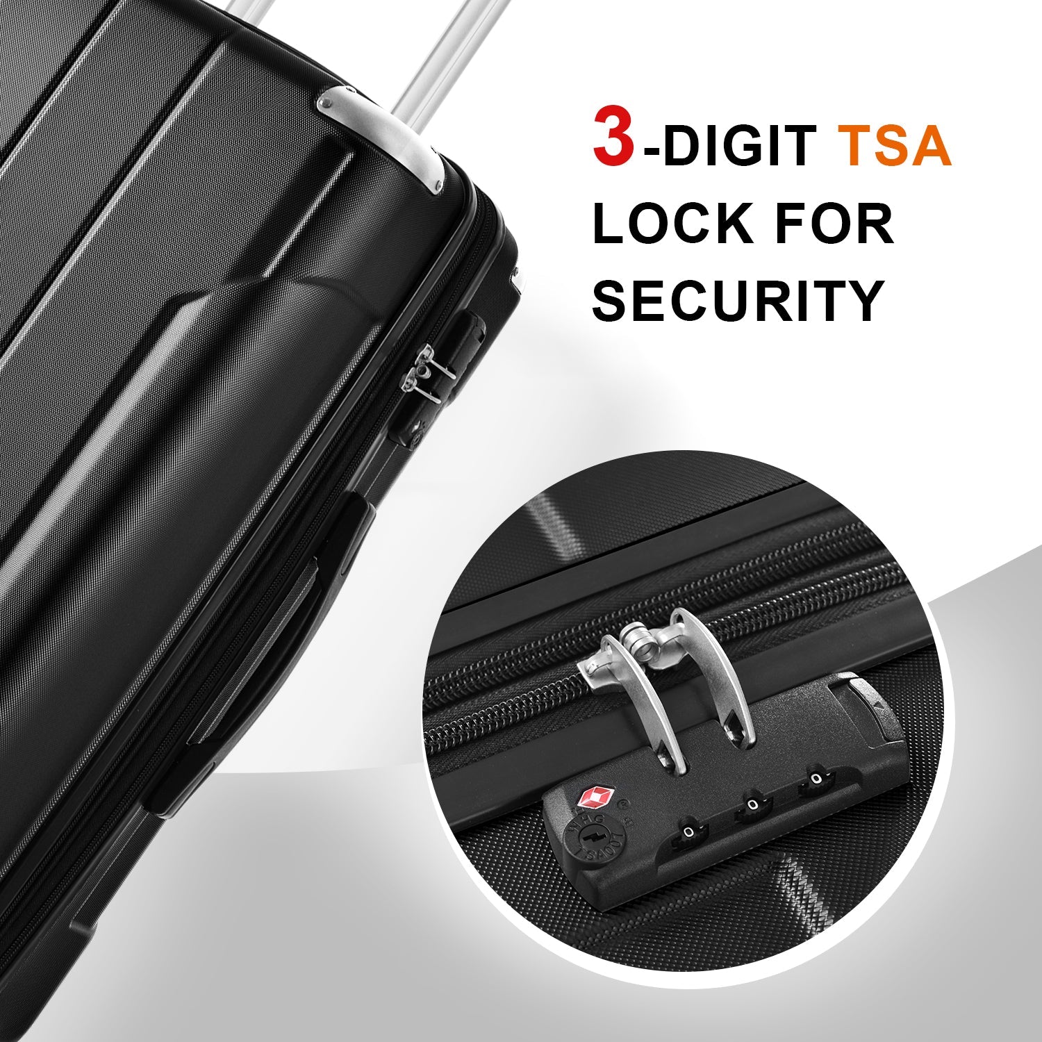 Hardshell Luggage Sets 3 Pcs Spinner Suitcase with TSA Lock Lightweight 20&