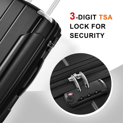 Hardshell Luggage Sets 3 Pcs Spinner Suitcase with TSA Lock Lightweight 20&