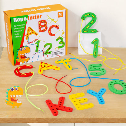 Number letter bead string children&