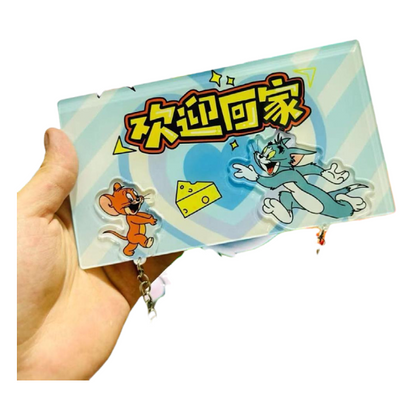 Crayon Shin chan couple keychain refrigerator sticker Simpson family flying house travel notes mobile castle couple pendant