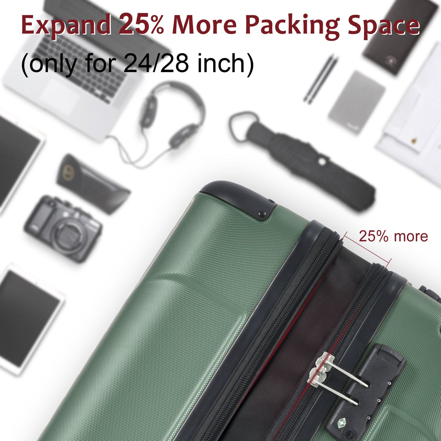 Hardshell Luggage Spinner Suitcase with TSA Lock Lightweight Expandable 28&