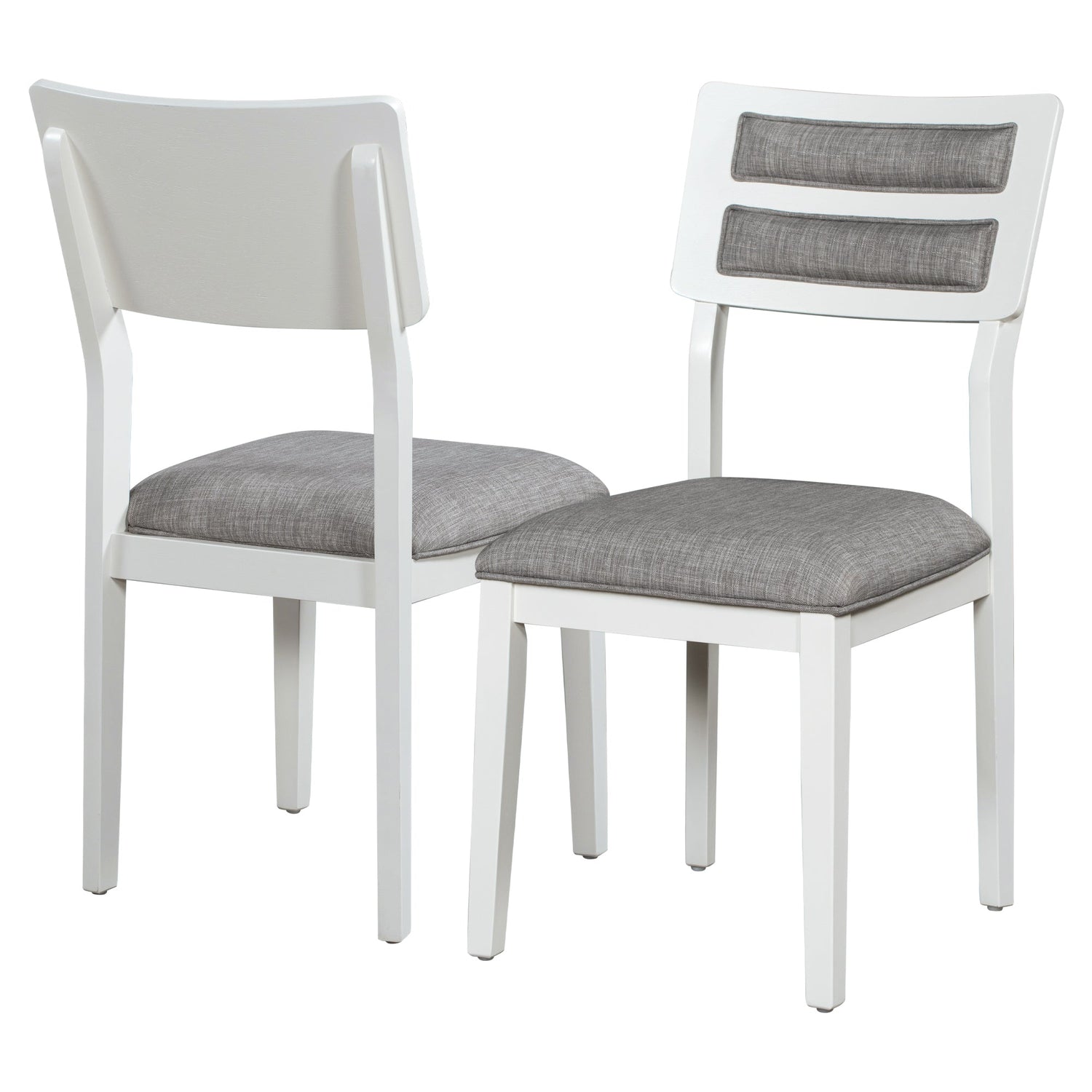 TREXM Classic and Traditional Style 6 - Piece Dining Set, Includes Dining Table  4 Upholstered Chairs &amp; Bench (White+Gray)