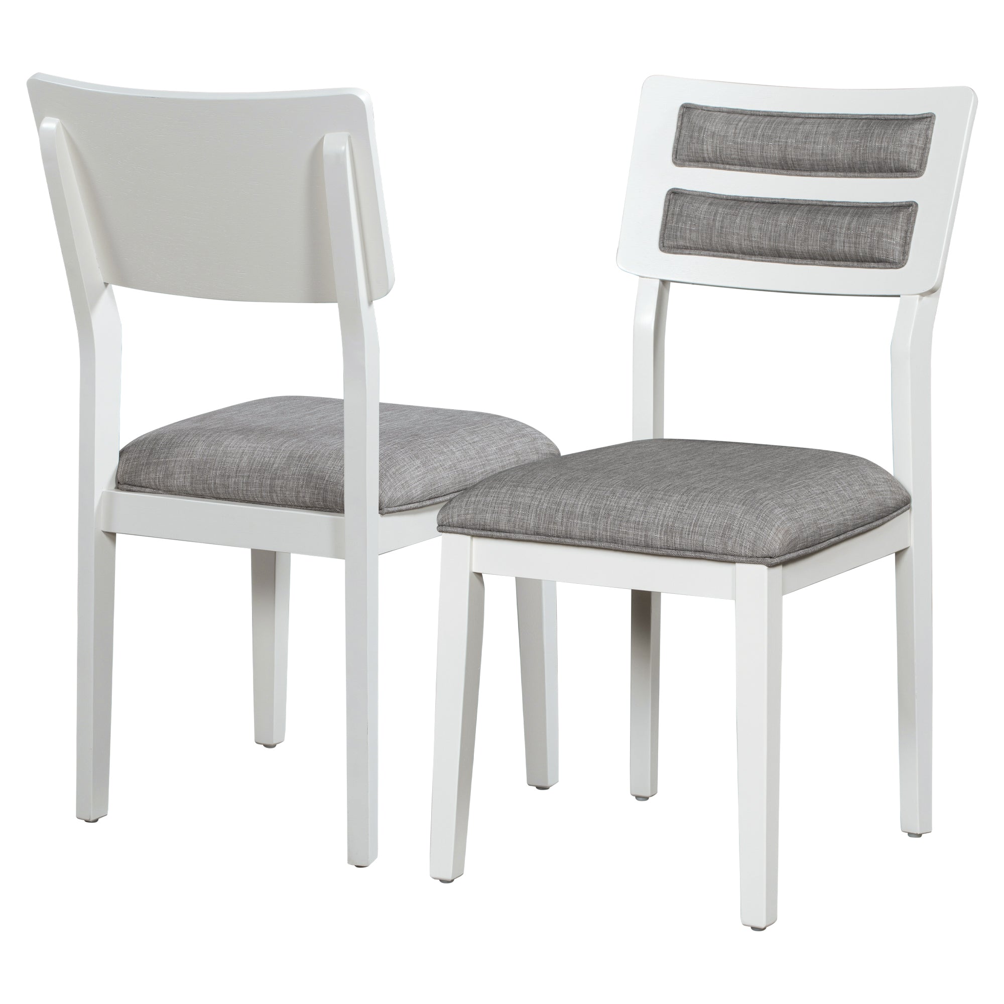 TREXM Classic and Traditional Style 6 - Piece Dining Set, Includes Dining Table  4 Upholstered Chairs &amp; Bench (White+Gray)