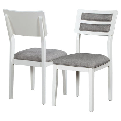 TREXM Classic and Traditional Style 6 - Piece Dining Set, Includes Dining Table  4 Upholstered Chairs &amp; Bench (White+Gray)