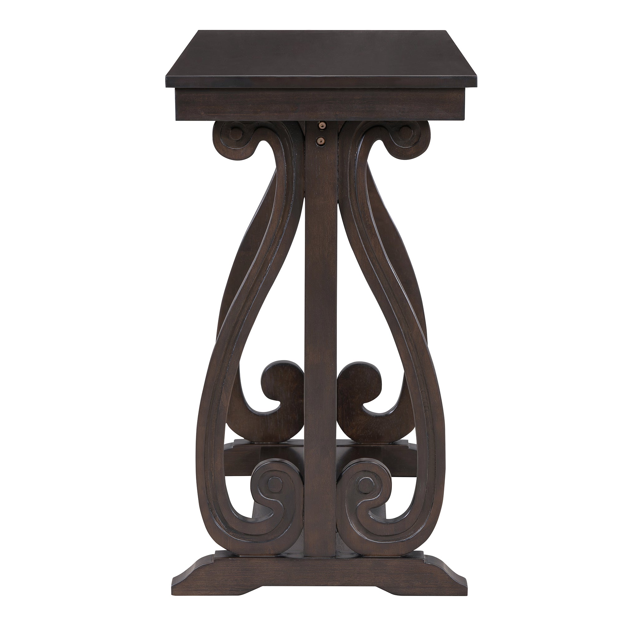 48-Inch Rustic Vintage Console Table --- Farmhouse Style Entryway Table with Open Shelf and Sturdy Construction  (Espresso)