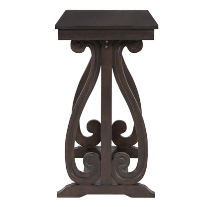 48-Inch Rustic Vintage Console Table --- Farmhouse Style Entryway Table with Open Shelf and Sturdy Construction  (Espresso)