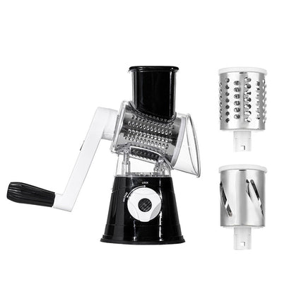 5-in-1 Cheese Grater: Gourmet, Rotary with Hand Crank, 10 Blades (3 Blades-C), for Cheese &amp; Vegetable Slicing.
