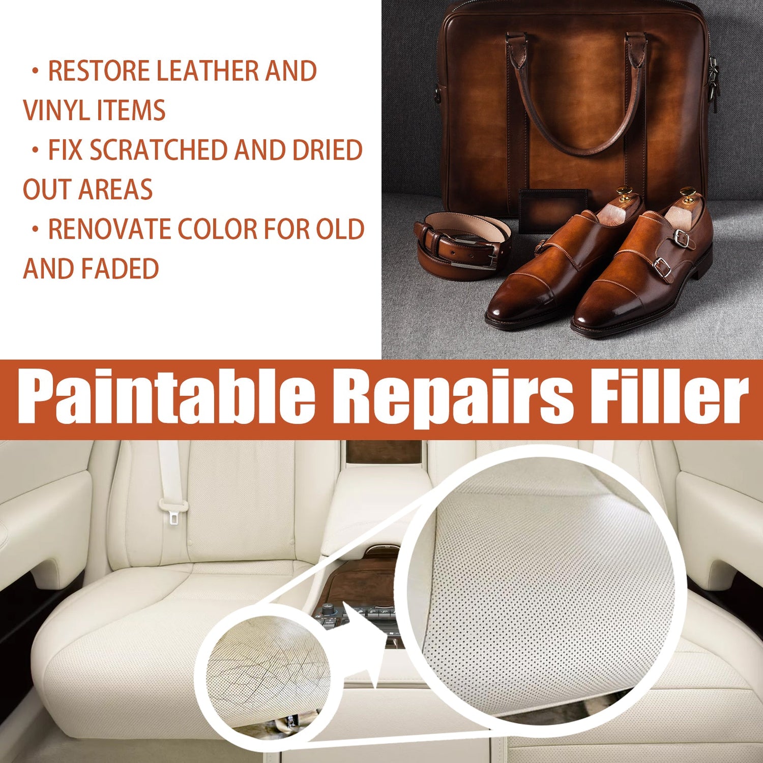 Leather Filling Cream, Car Seat Leather Sofa Leather Bag Leather Shoes Leather Clothing Care Cream