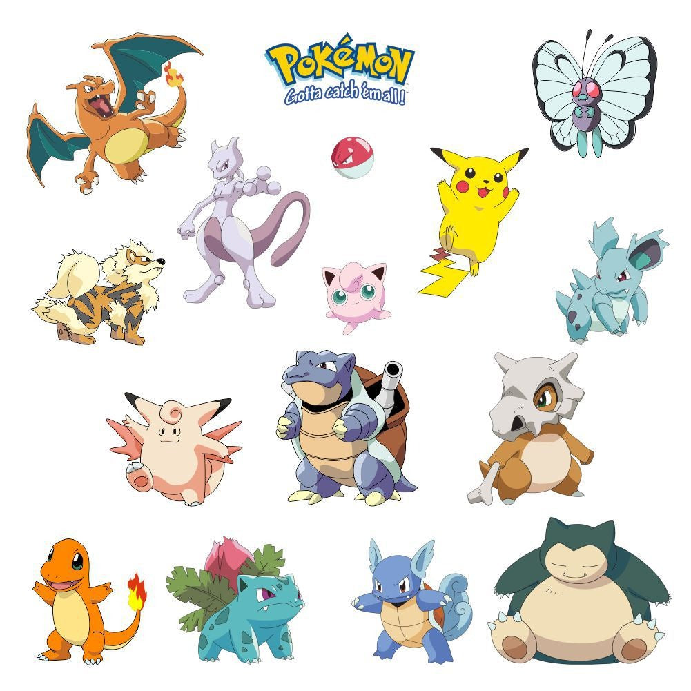 New 3D Pikachu Wall Sticker Pok é mon Wallpaper Self adhesive Cartoon Graffiti Anime Poster Children&